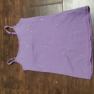 Justice purple strappy cami fitted tank top, size 8